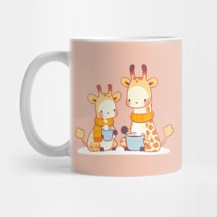 Giraffe family having hot chocolate Mug